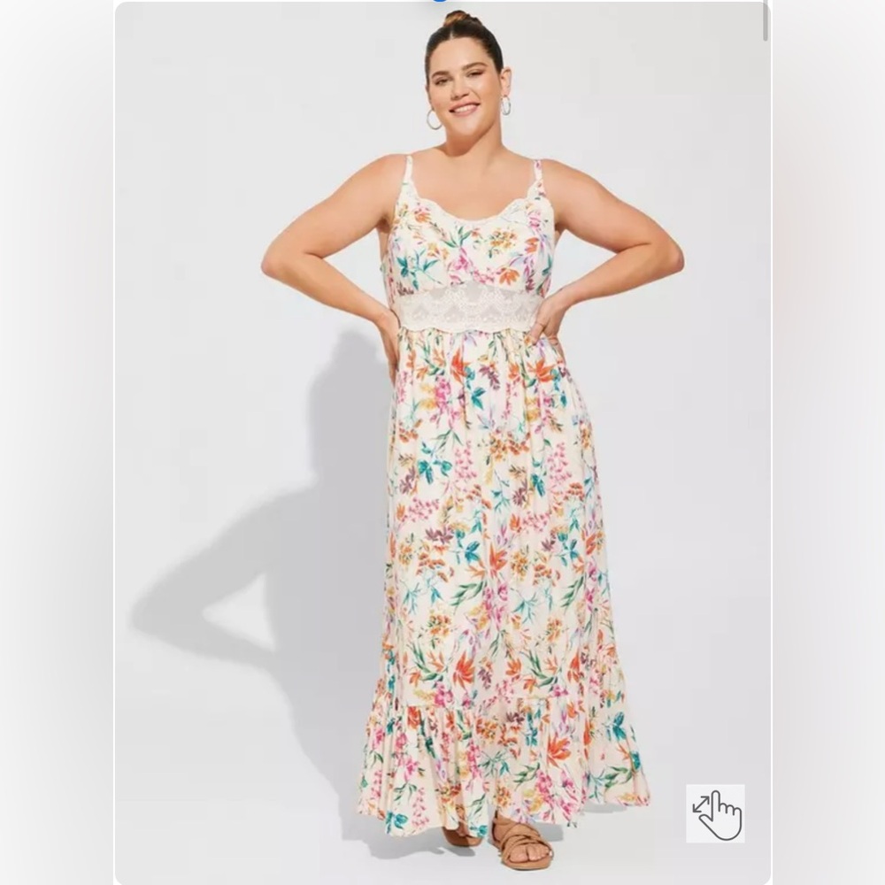 Torrid Floral Lace Maxi Dress Size 00